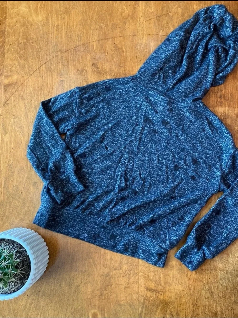 GAP Kids Star Print Hoodie Gray Lightweight Sweatshirt XS